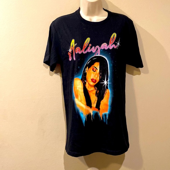 Unisex Short Sleeve Crew Neck Cotton Aaliyah Graphic Print Shirt S Small - Picture 1 of 5